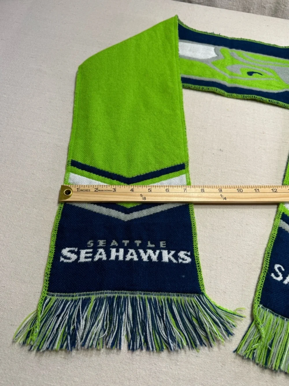 Seattle Seahawks x Safeway Knit Scarf - Lime Green & Navy